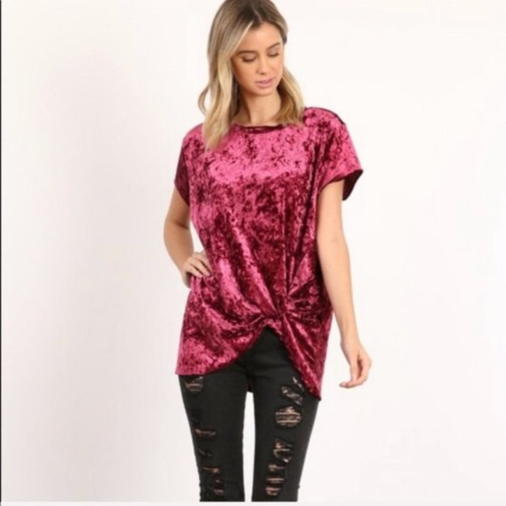 CLEARANCE SALE - FALL MOON VELVET TEE - Picture 3 of 3